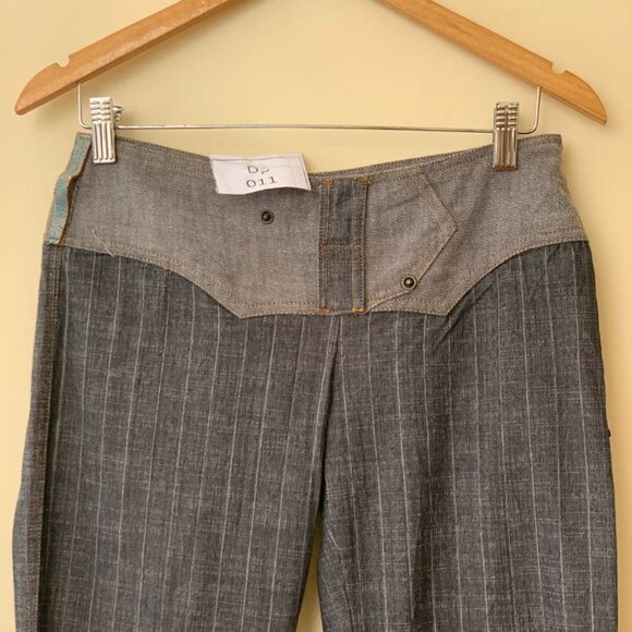 Save The Queen Denim Pin Striped Boot Cut Style Jeans with side zip details. - Picture 2 of 4